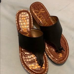 Sam Edelman Wedge Sandals Women Black Size 6.5